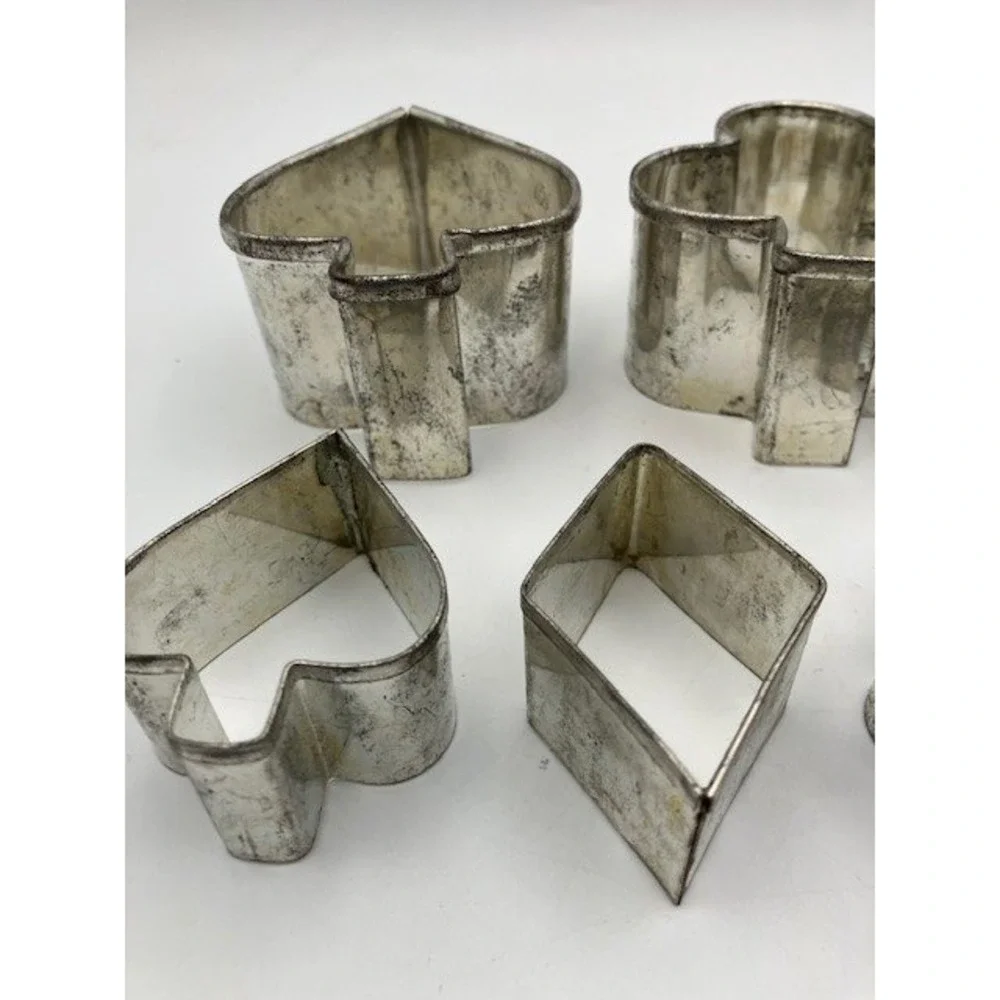 Vintage Card Suit Cookie Cutters Set of 7 Spade Club Diamond Heart‎ Baking